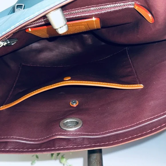 Coach 1941 Leather Duffel Shoulder Bag  - Steel Blue - Style 58017 - Picture 12 of 15